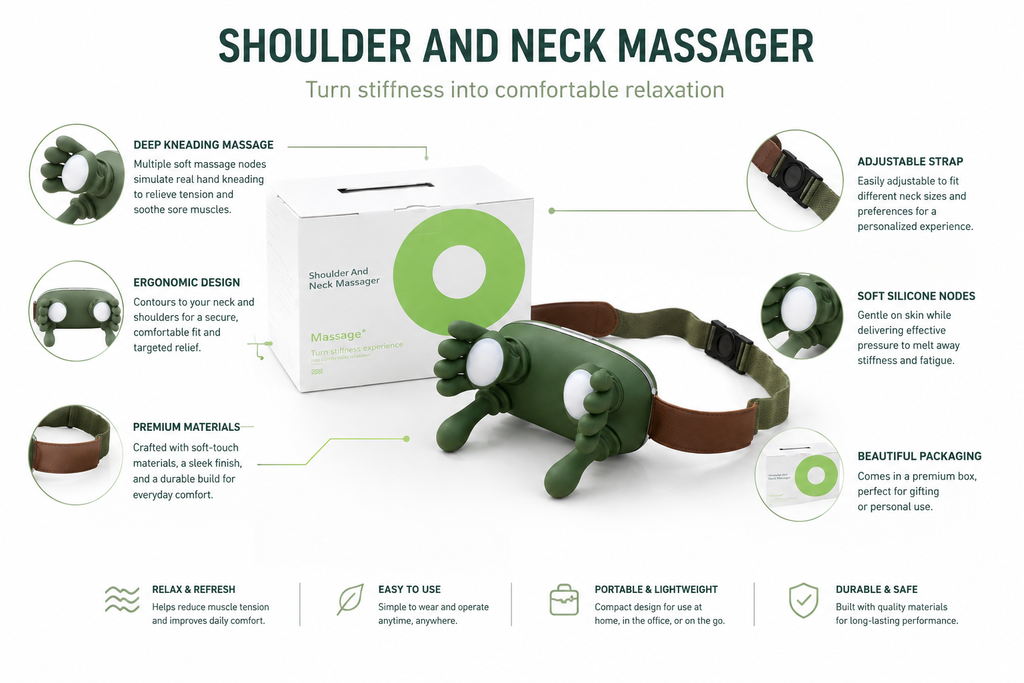 Shoulder & Neck Massager – Deep Kneading Relaxation & Tension Relief